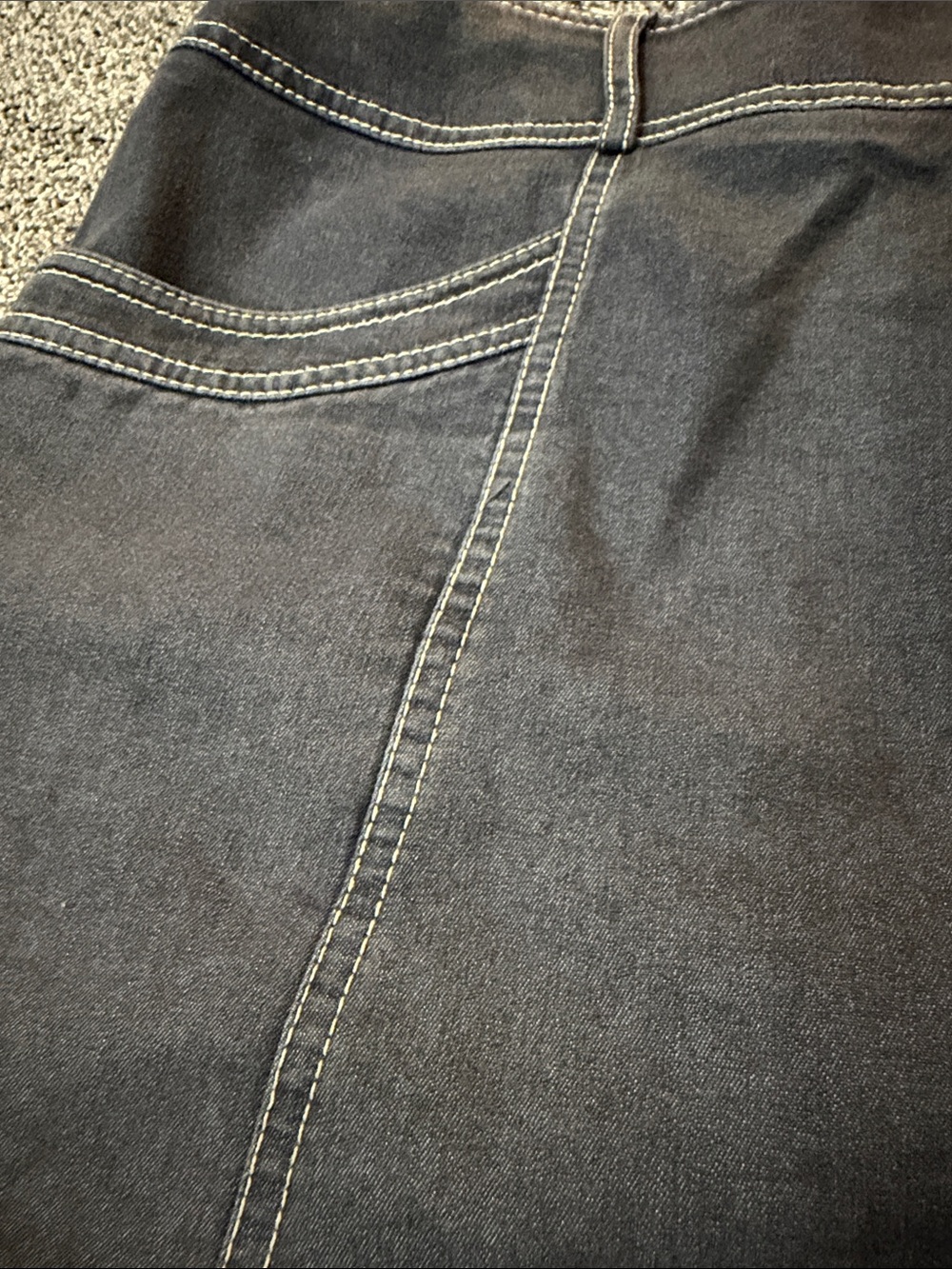 A-Line Denim Maxi Skirt in Dark Blue - Picture 3 of 3